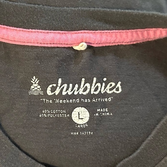 Chubbies Sky’s Out Thighs Out Cotton Blend Relaxed Beachy Tropical T-Shirt Sz L - Picture 5 of 7